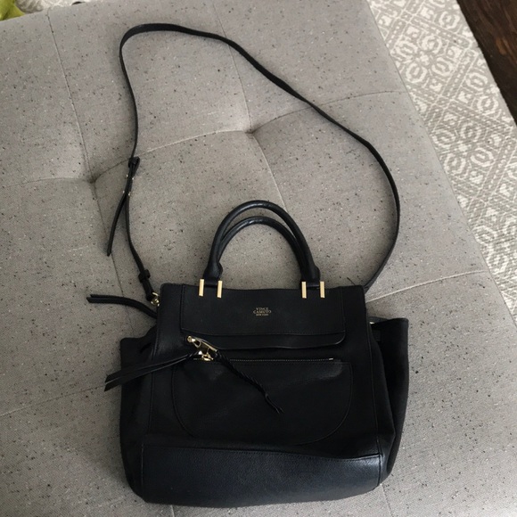 vince camuto black leather bag